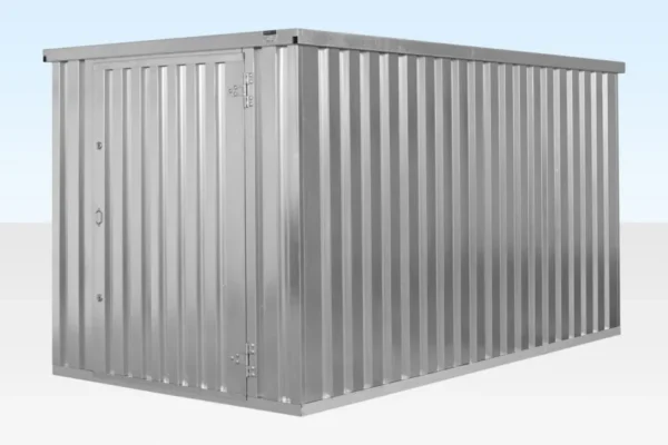 4m x 2.1m Flat Pack Container Store – Galvanised - Image 3