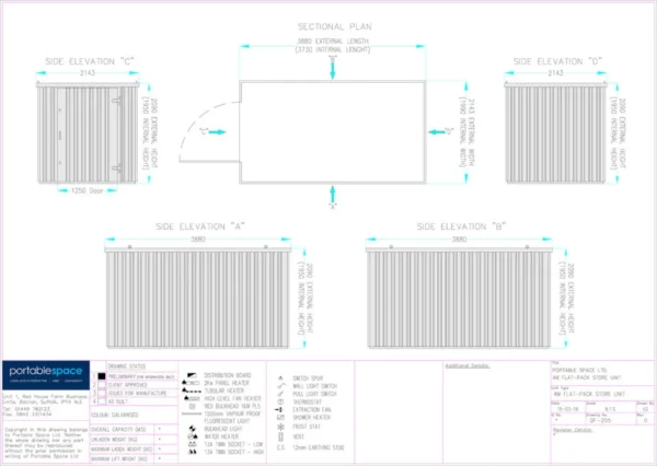 4m x 2.1m Flat Pack Container Store – Galvanised - Image 4